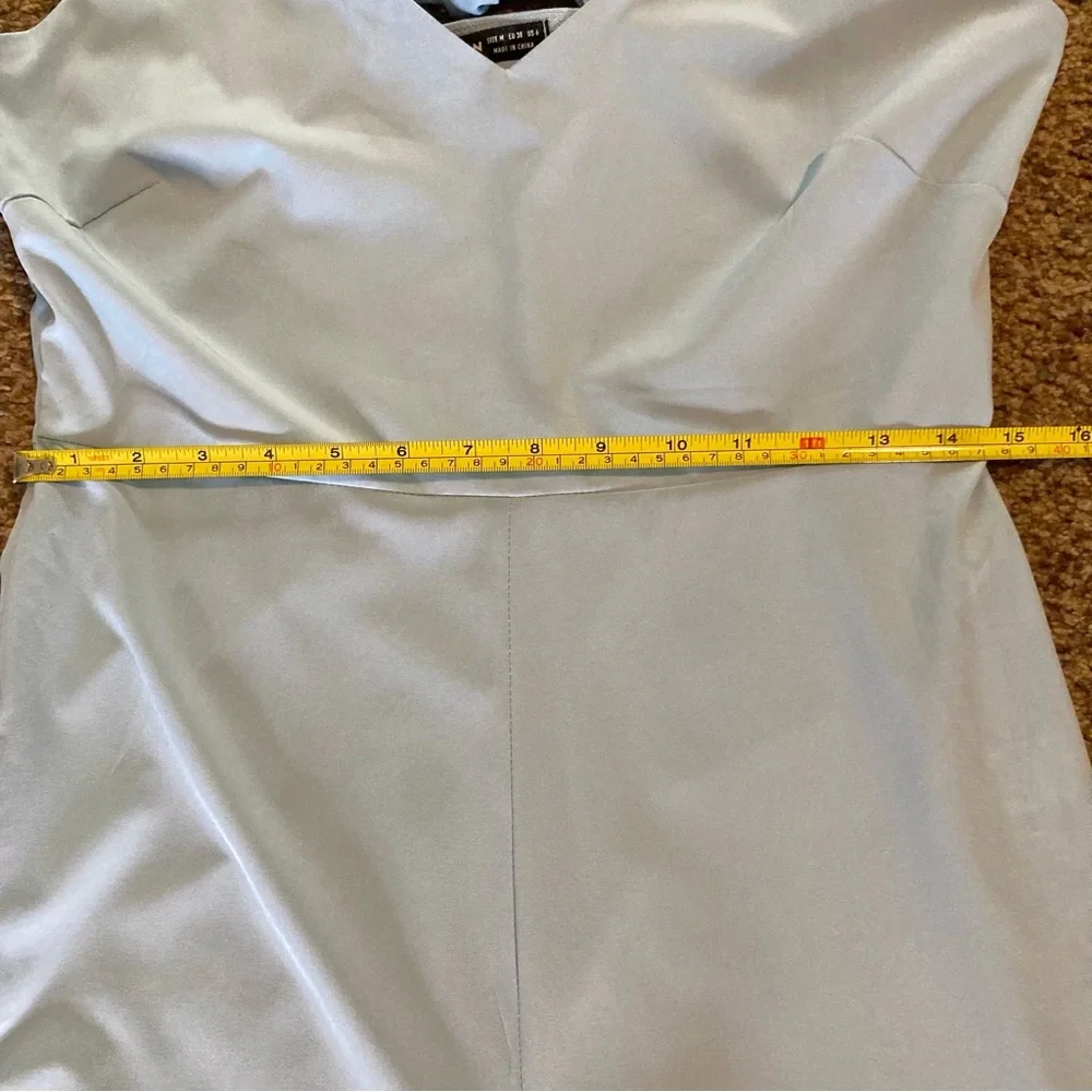 **SOLD** Light Blue Wide Leg Jumpsuit Size M Romper Sleeveless Back Tie - Picture 6 of 7